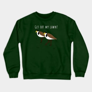 Get Off My Lawn Masked Lapwing Plover Crewneck Sweatshirt